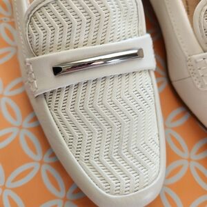 CLARKS white loafers NWOB